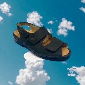 Finn Comfort Black Leather Velcro Sandals Mens 5.5
